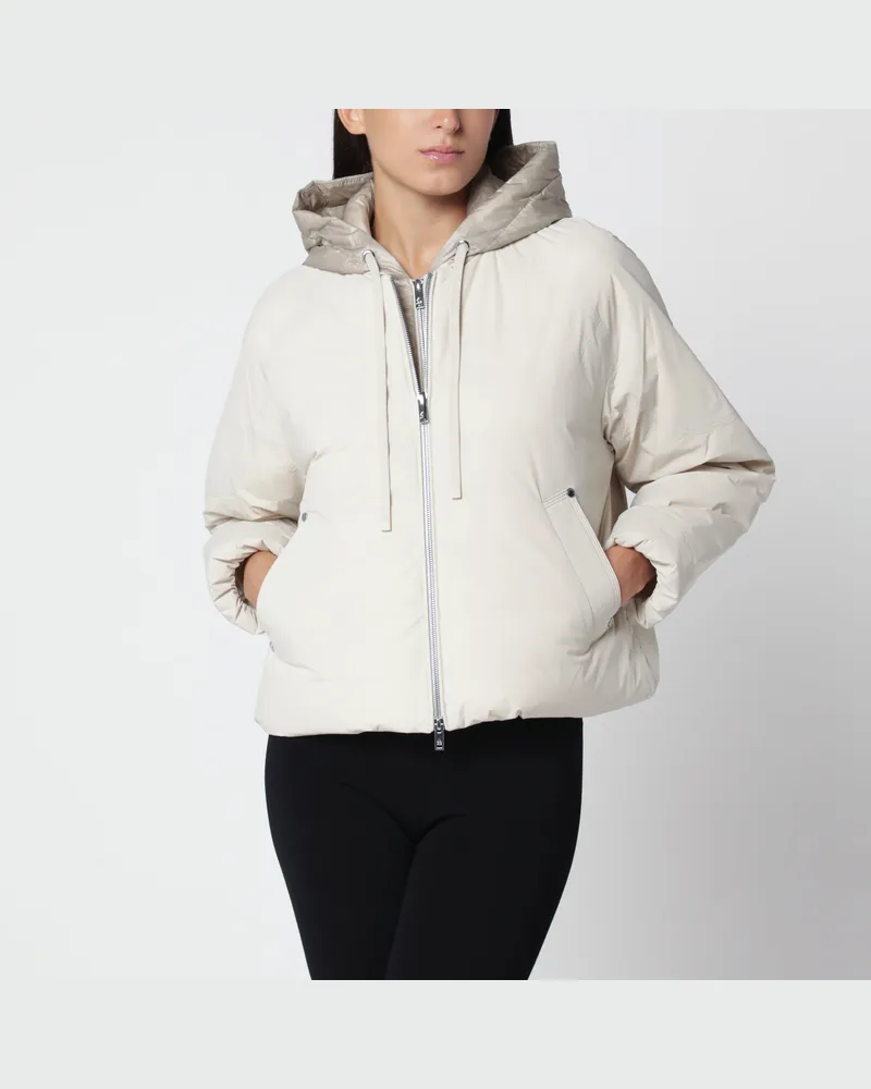Moose Knuckles Alabastro Kapuzen-Daunenjacke White