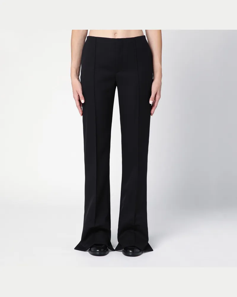 Chloé Asymmetrische schwarze Hose aus Wolle 