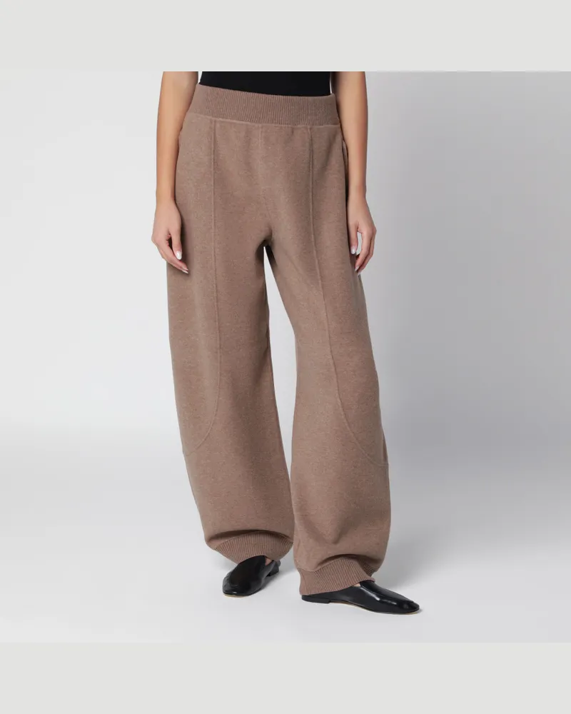 Max Mara Braune Joggerhose aus Wolle und Kaschmir Brown