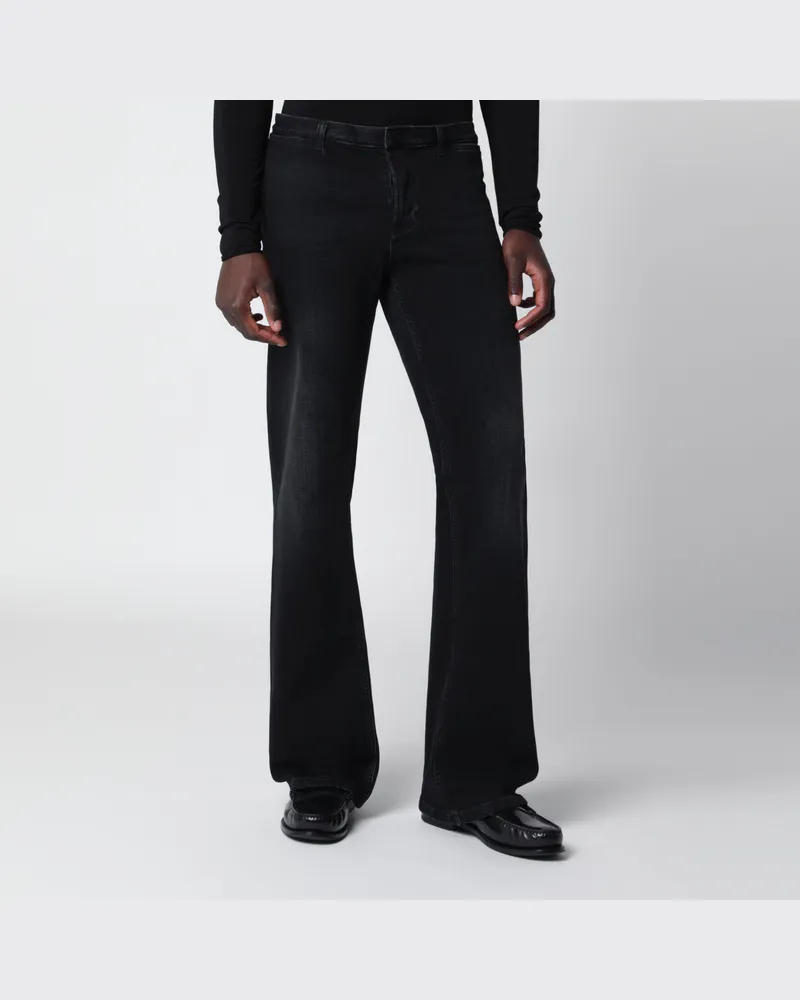Gucci Schwarze Stretch-Denimhose mit Used-Effekt Black