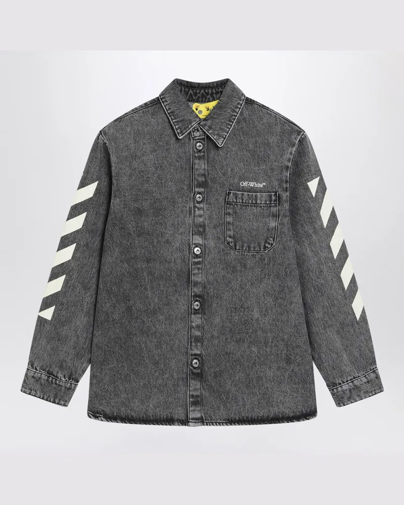 OFF-WHITE Graues Diagonal-Hemd aus Denim Grey