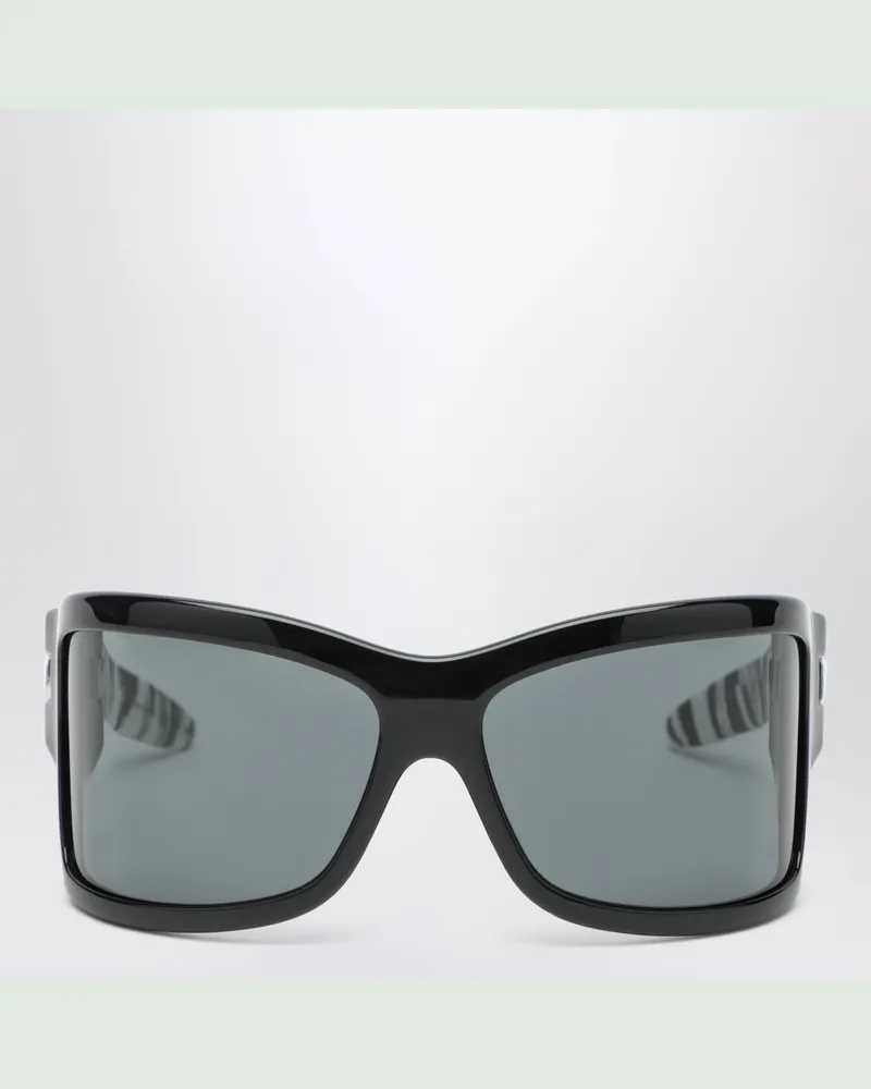 Bottega Veneta Black sunglasses with zebra-patterned temples Grey
