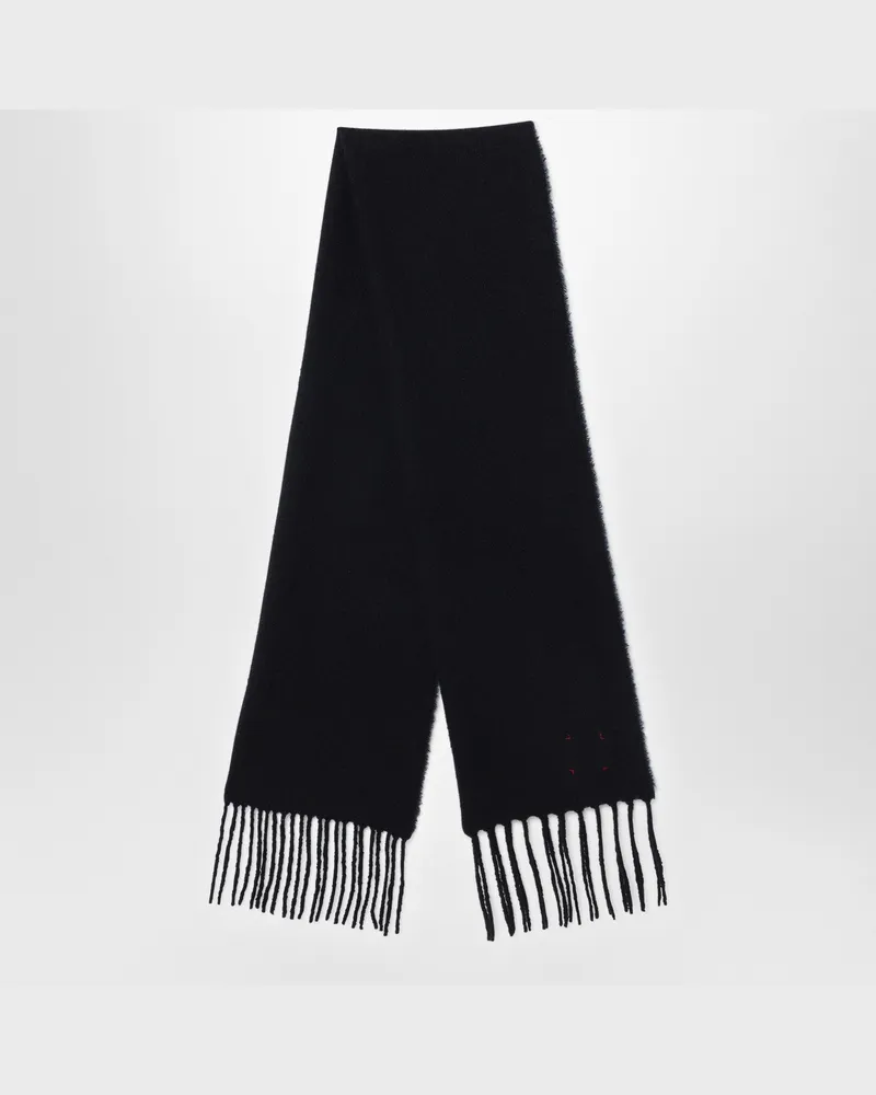 Destin Schwarzer Schal aus Wolle und Kaschmir Black