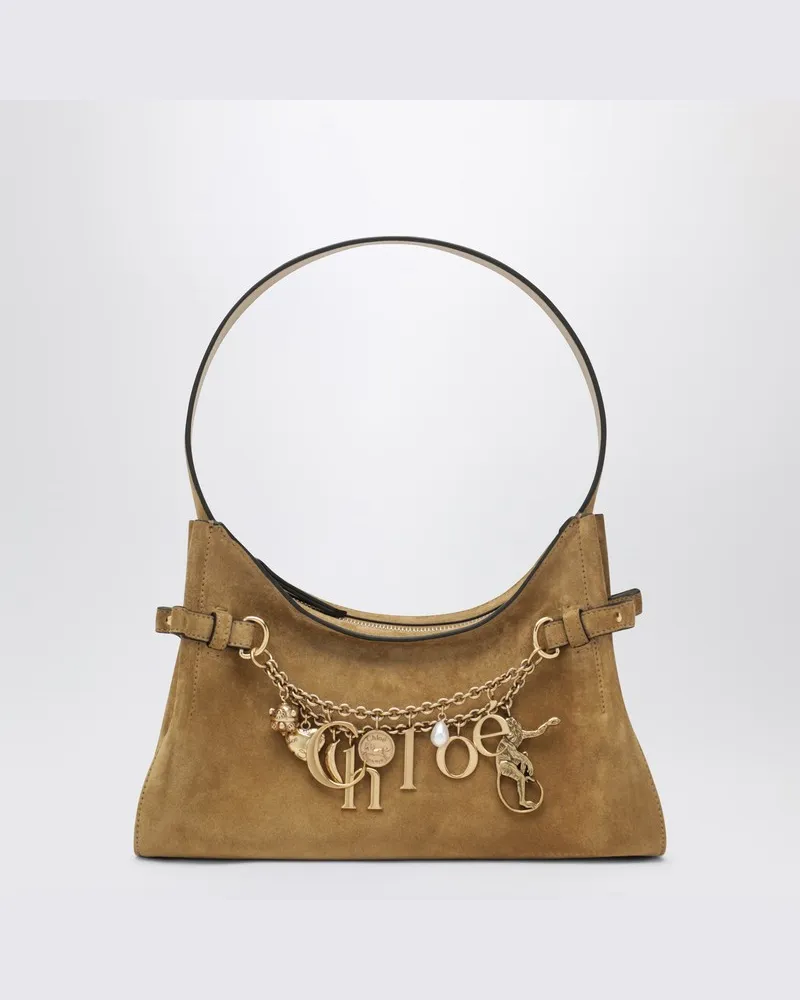 Chloé Khaki Wildleder-Hobo-Tasche mit -Charms Grün