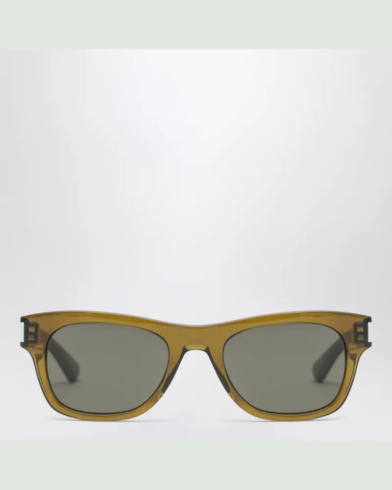 Saint Laurent Rechteckige Sonnenbrille in Olivbraun Brown