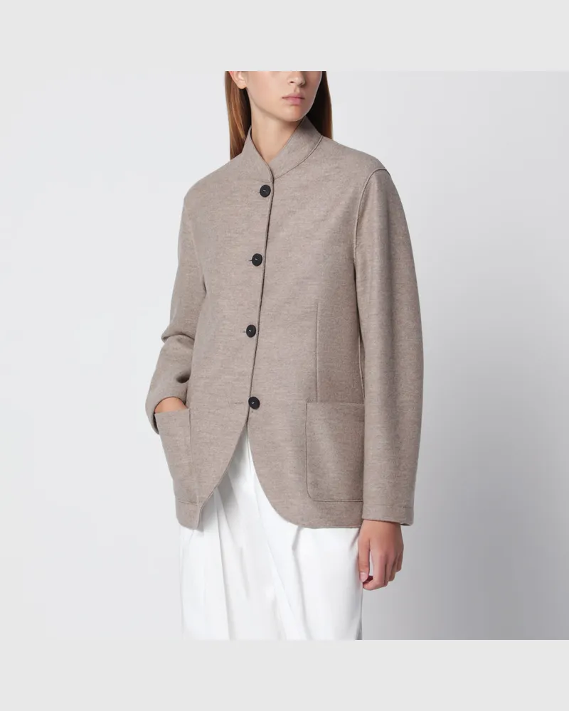 Harris Wharf London Beige melierte Jacke aus Wolle Beige