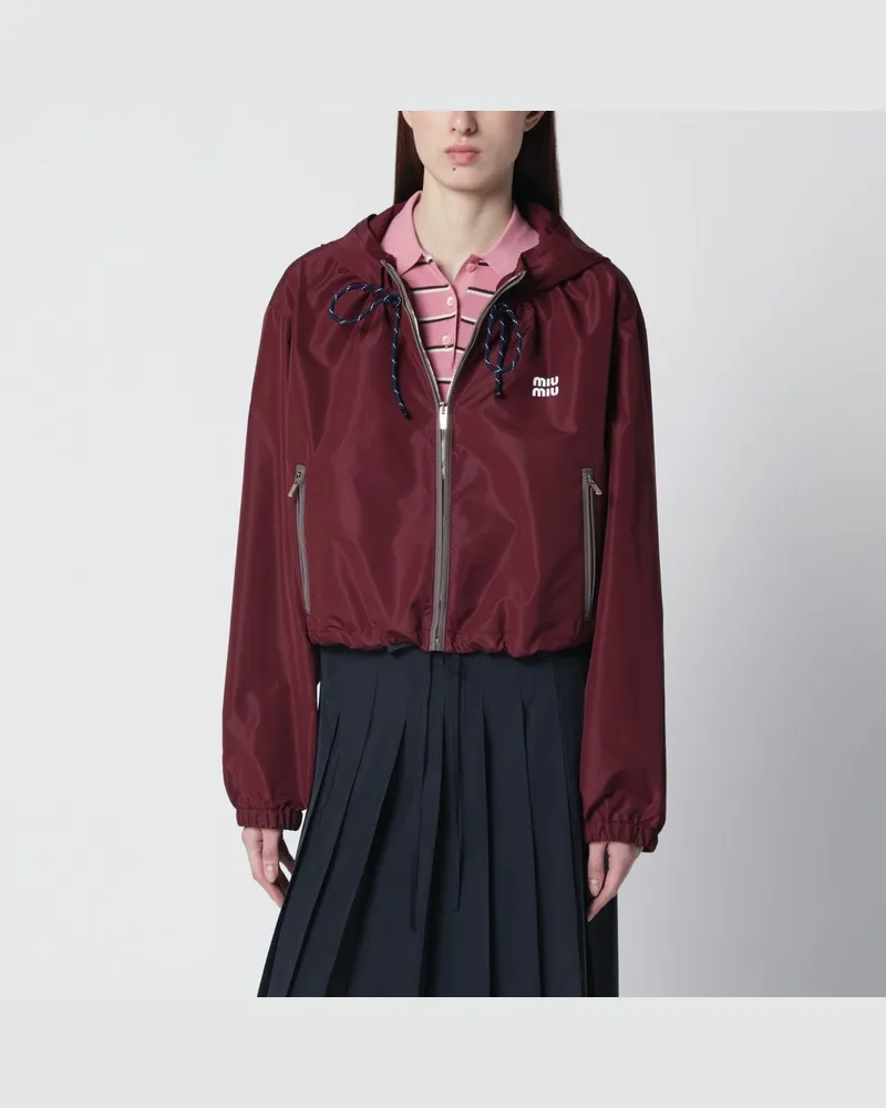 Miu Miu Blouson aus technischem Canvas in Amarant Rot