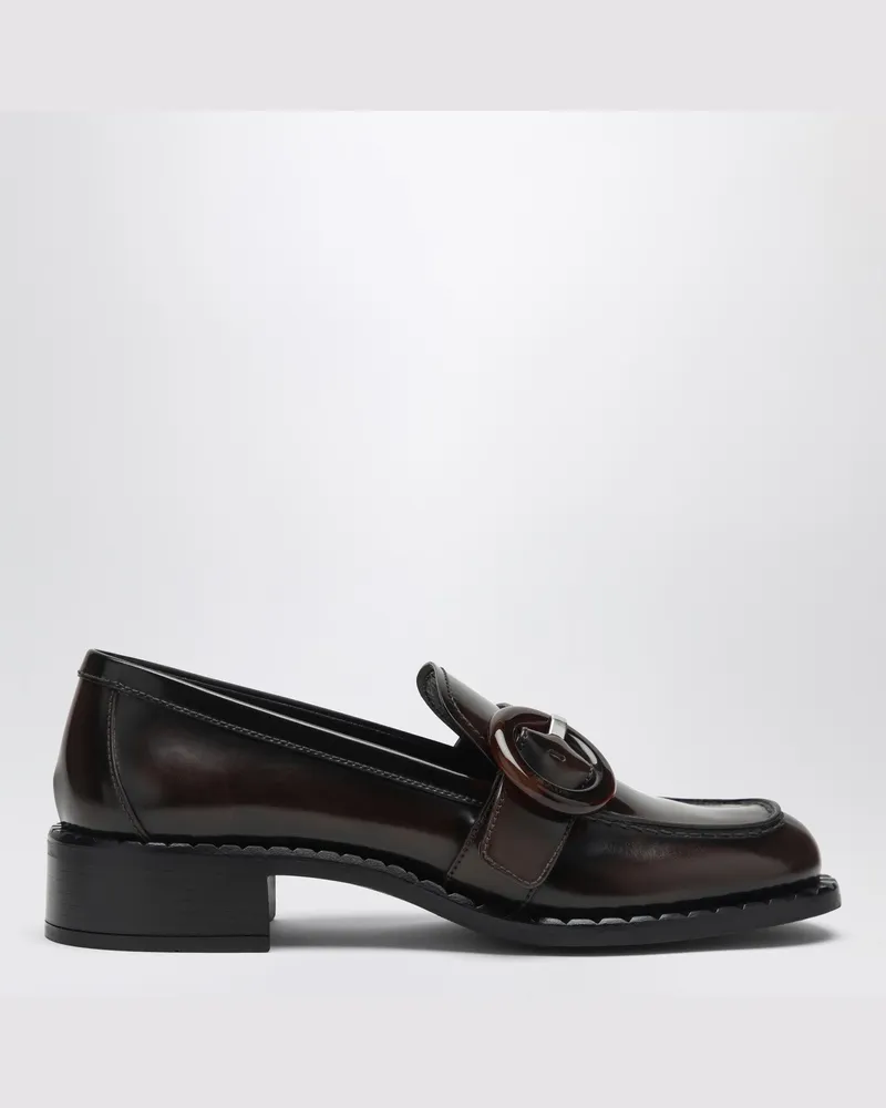 Prada Wildleder-Mokassins in verbrannter Farbe Brown