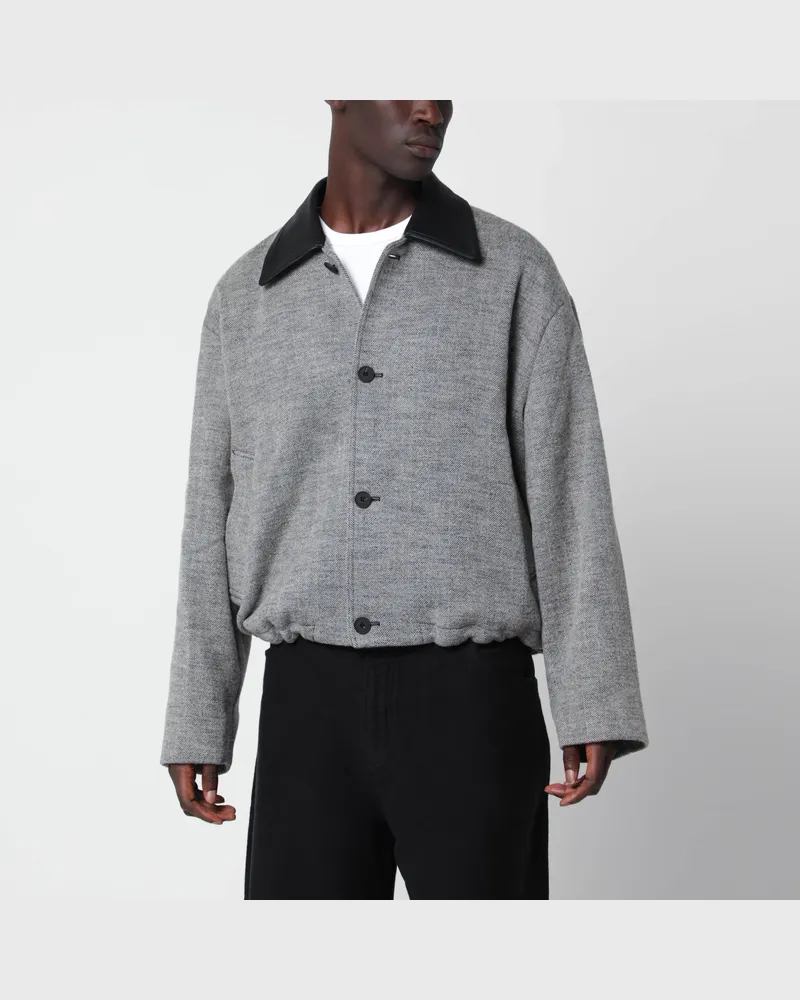 Studio Nicholson Howth Wolljacke in Schwarz und Weiß Black