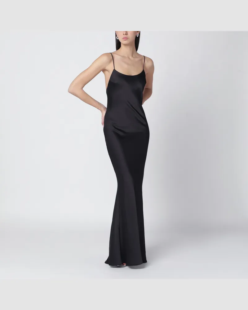 ANDAMANE Schwarzes Ninfea-Kleid mit Drapierung am Rücken Black