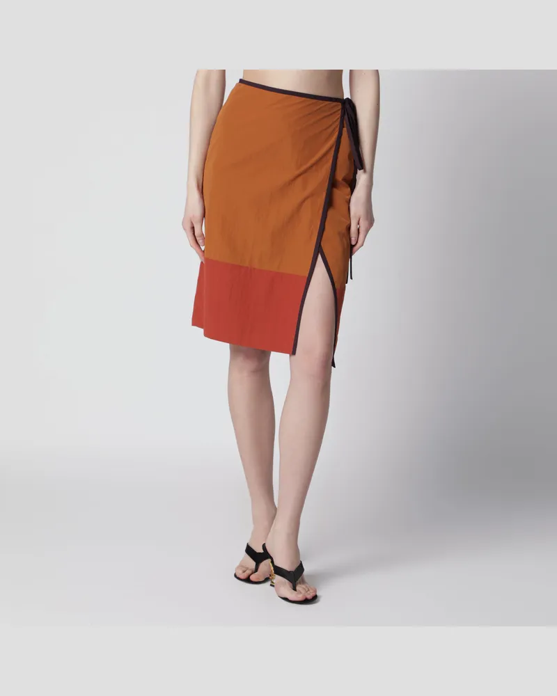 Saint Laurent Bleistiftrock aus Nylon in Ocker Yellow