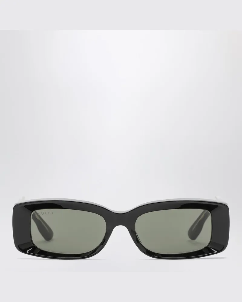 Gucci Eckige Sonnenbrille schwarz Schwarz