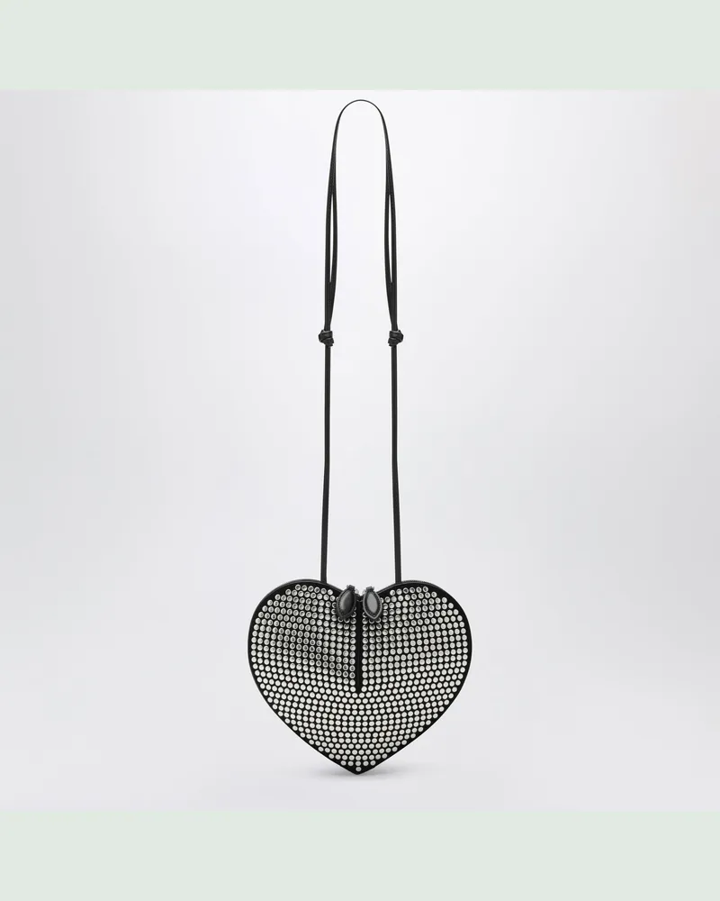 Alaïa Schwarze Le Coeur Tasche aus Veloursleder mit Nieten Black