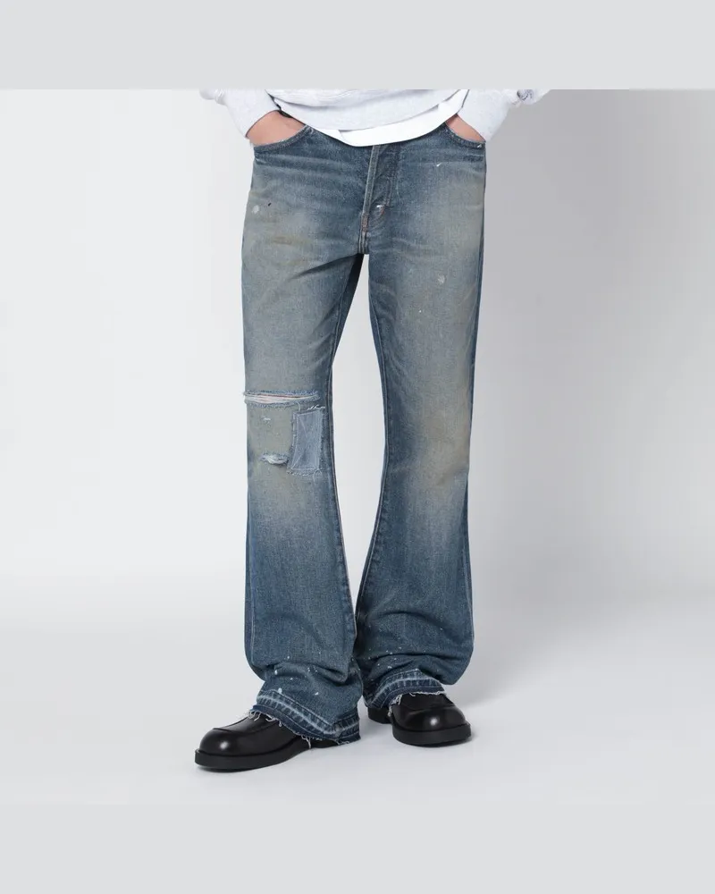 GALLERY DEPT. Ausgewaschene indigoblaue Jeans mit Rissen Blau
