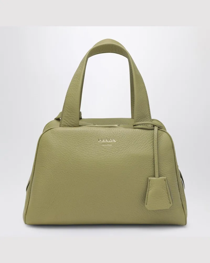 Prada Mittelgroße Pistaziengrüne Tasche aus Leder Eindruck