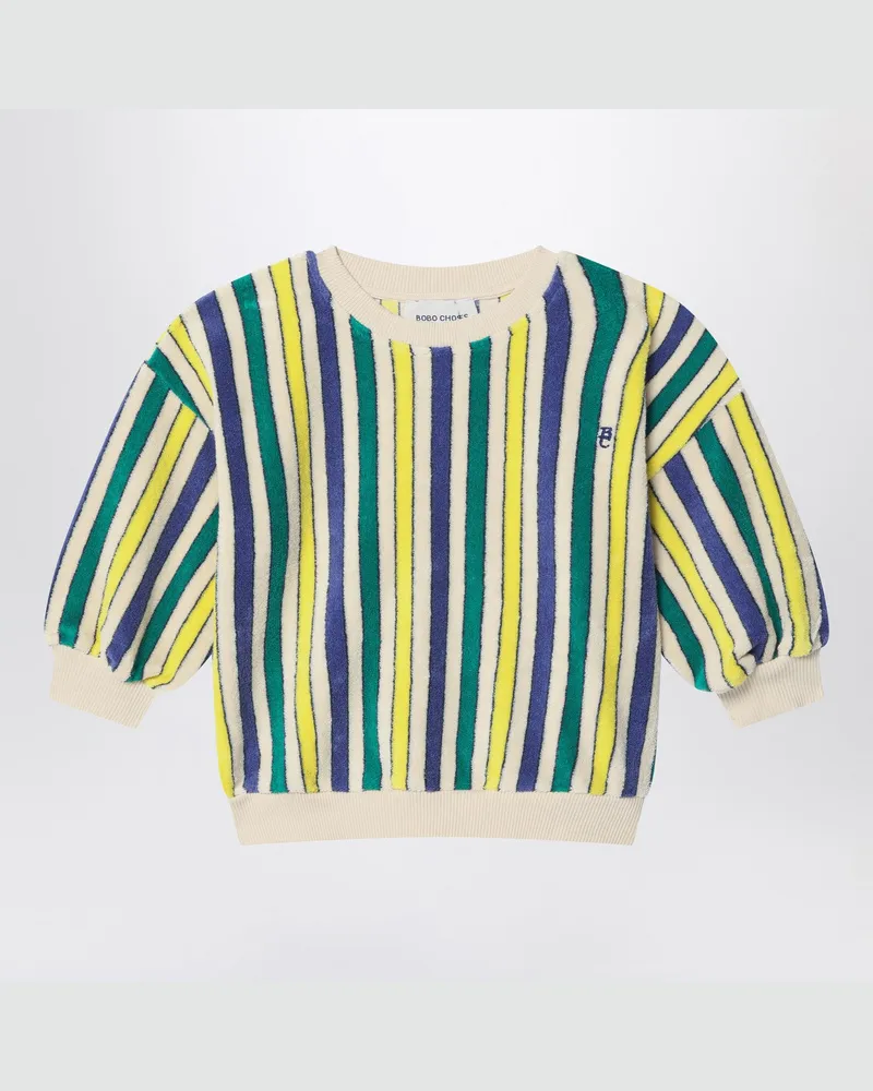 BOBO CHOSES Mehrfarbiges gestreiftes Sweatshirt aus Frottee Multicolor