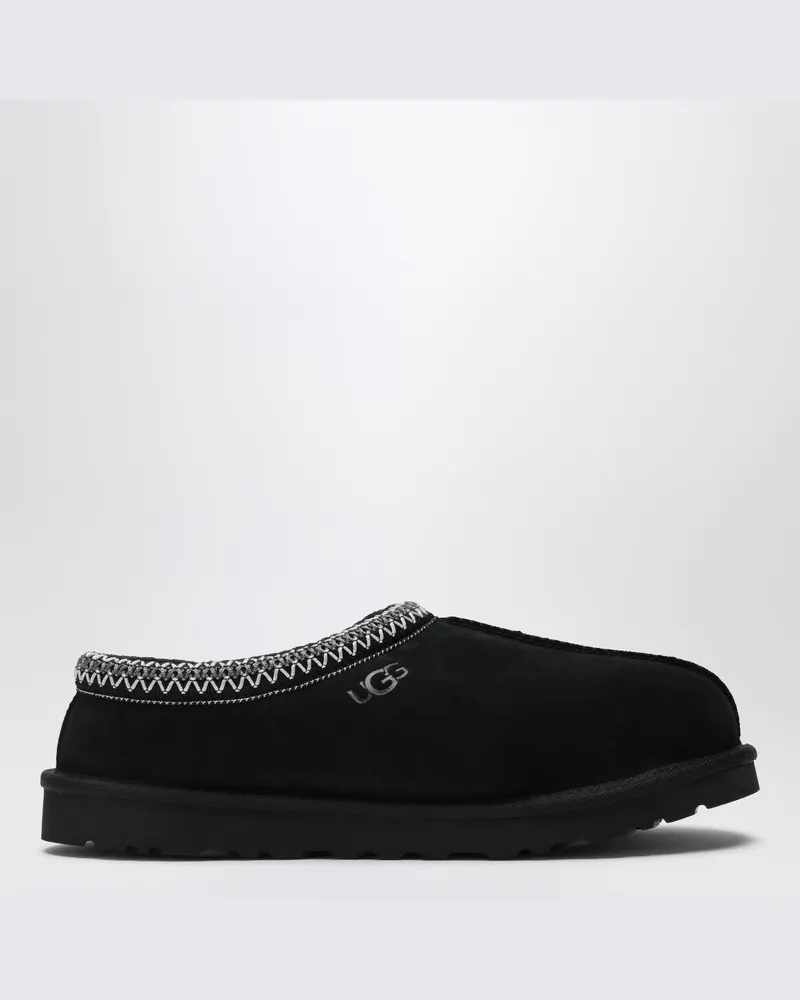 UGG Tasman schwarze Leder-Slipper Schwarz