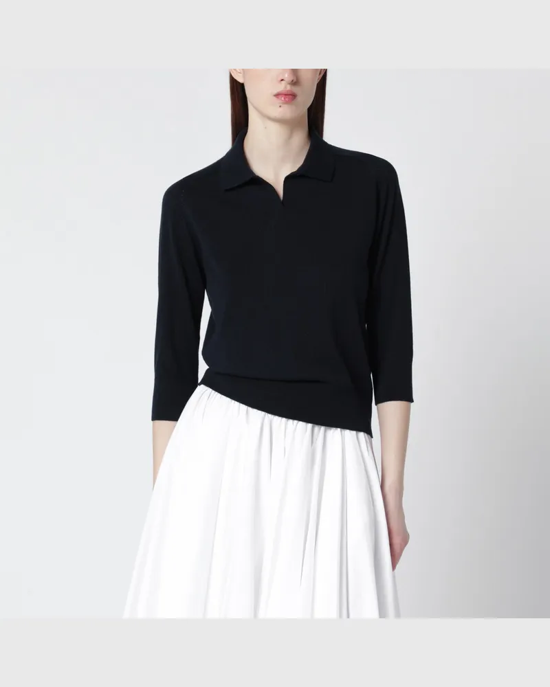 Loro Piana Marineblaues Poloshirt aus Kaschmir 