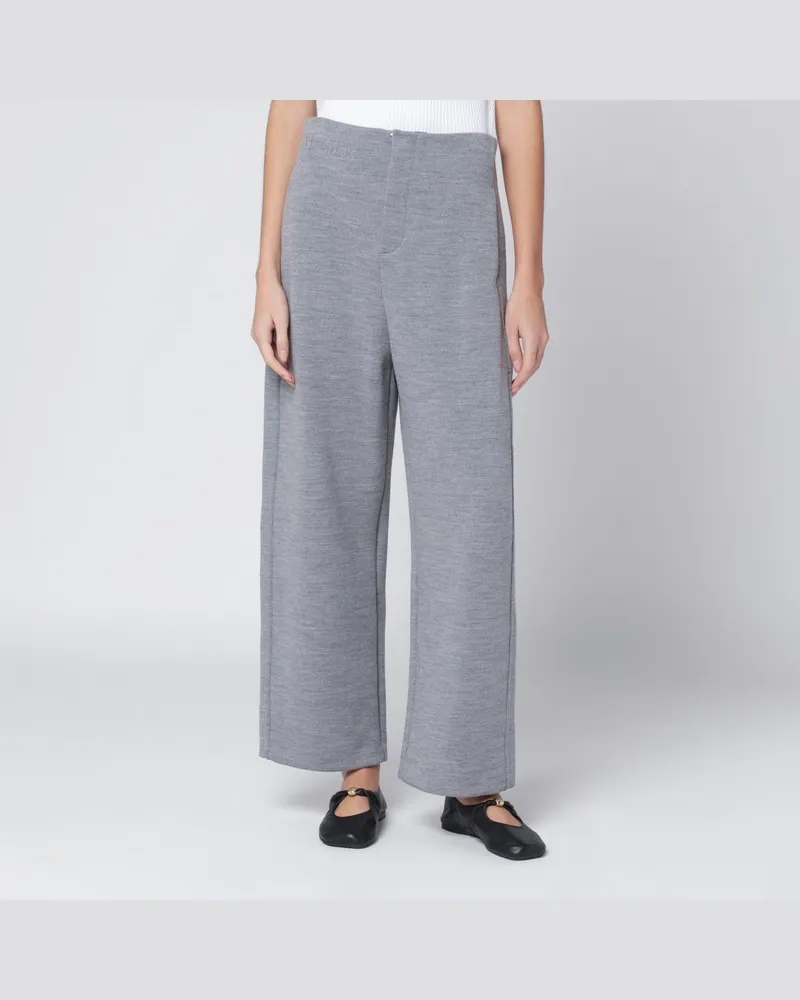 Max Mara Graue Hose aus Woll-Baumwoll-Mischung Grau