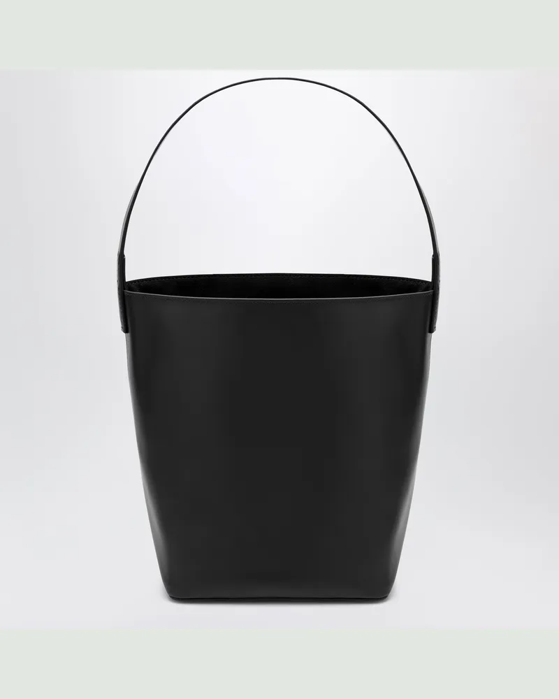 AURALEE Schwarze S Schultertasche aus Rindsleder Black