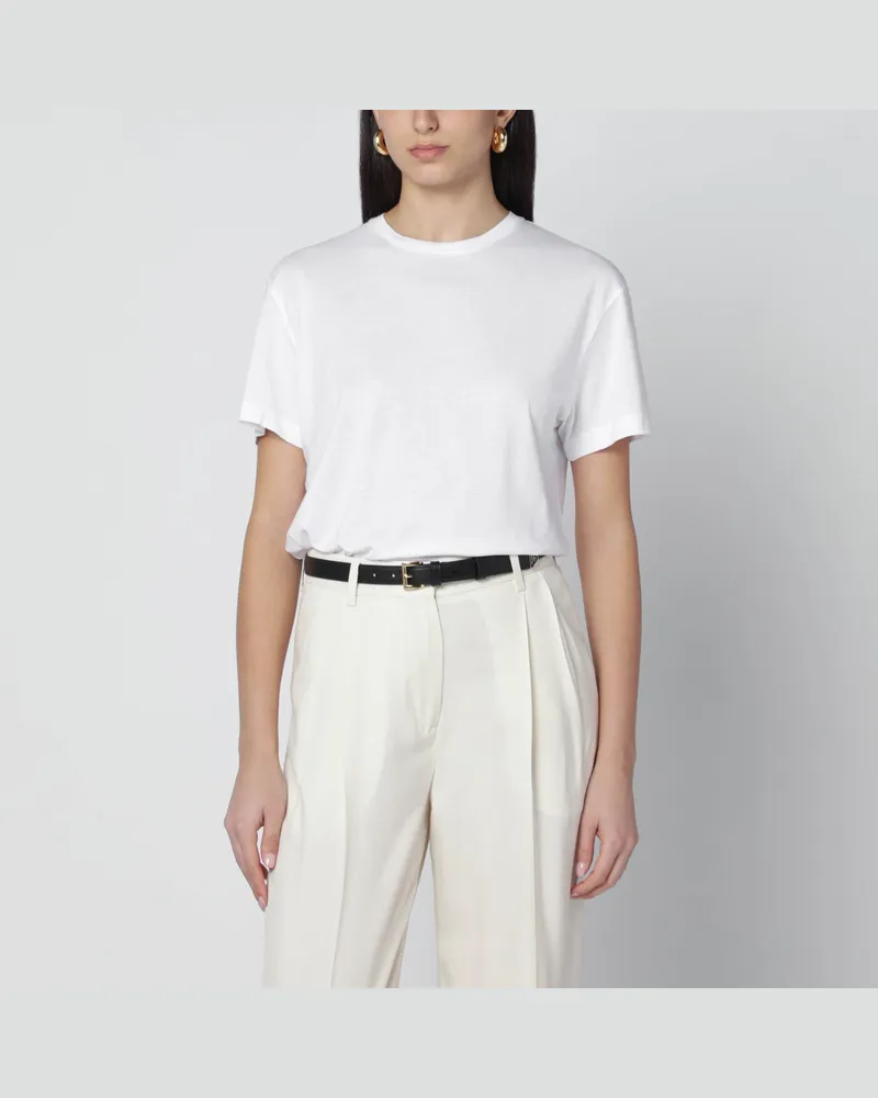 Totême Weißes T-Shirt aus Bio-Baumwollmischung 