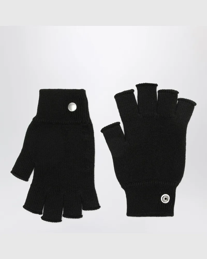 Rick Owens Schwarze Handschuhe aus Wolle Black