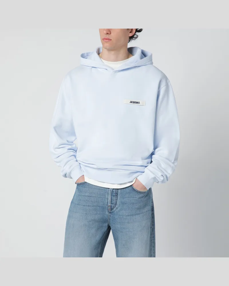 Jacquemus Hellblaues Sweatshirt mit Gros-Grain-Logo Light
