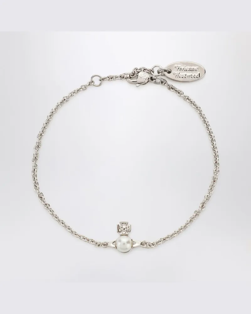 Vivienne Westwood Balbina Armband mit Orb-Logo und Perle Metallisch