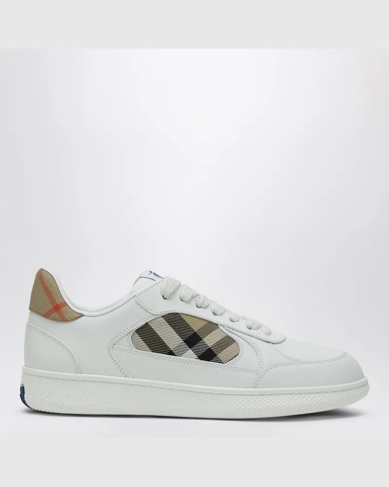 Burberry White leather sneaker terrace and Check White