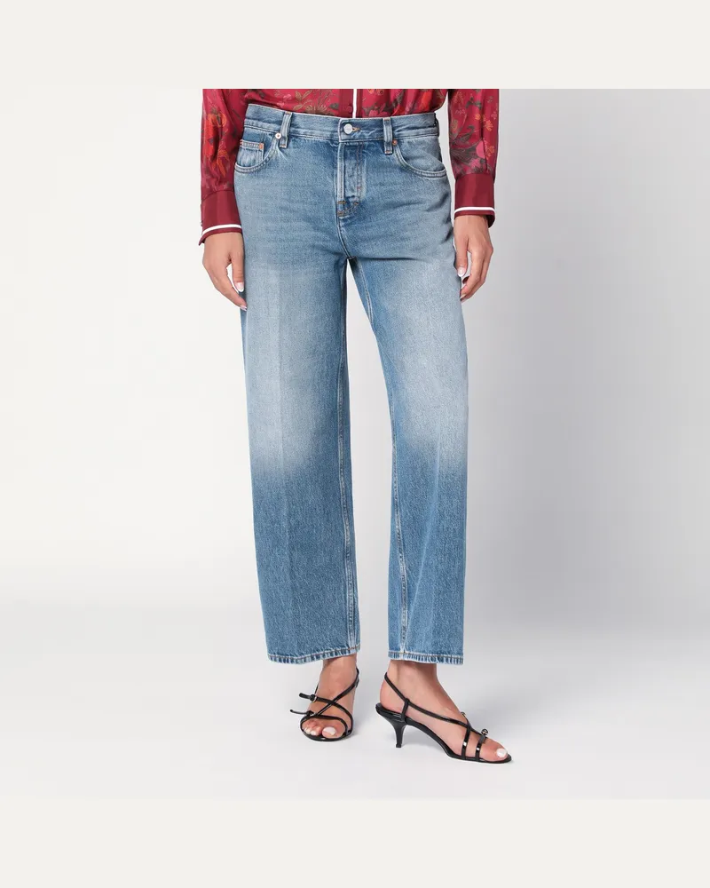 Gucci Gerade hellblaue Jeans mit verwaschenem Effekt Light