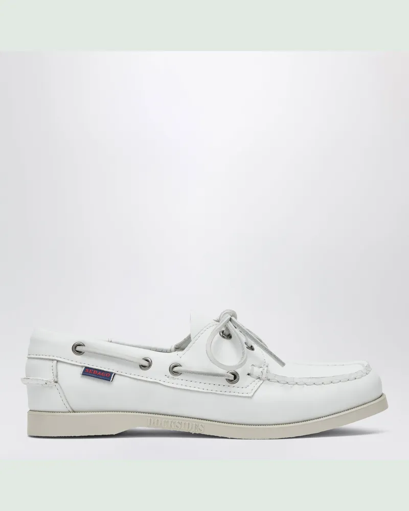 Sebago Damen-Bootsschuh Portland aus Leder in Weiß White