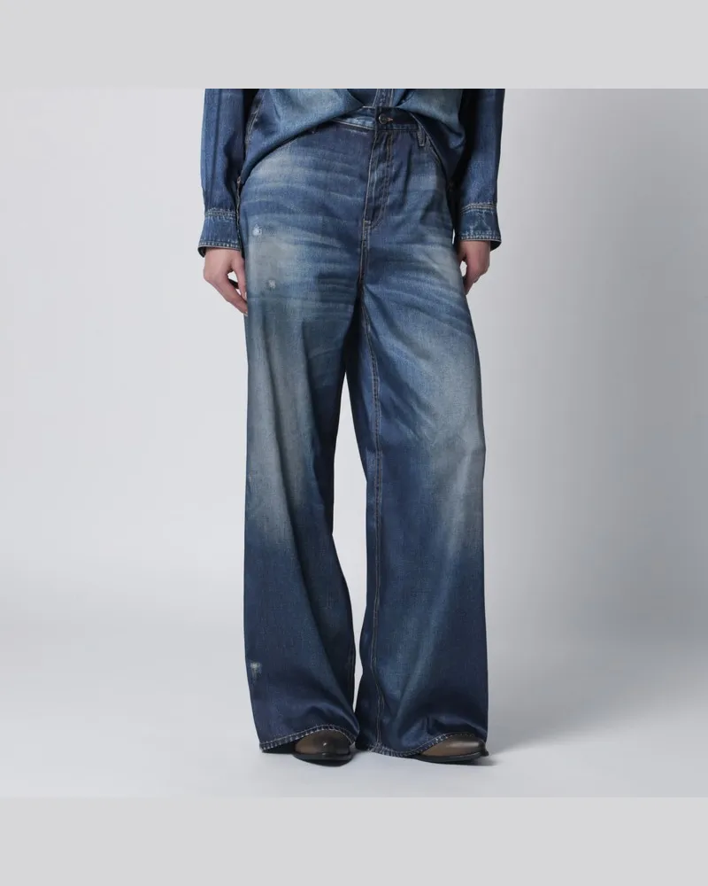 Golden Goose Blaue Denim-Hose mit weitem Bein Blau