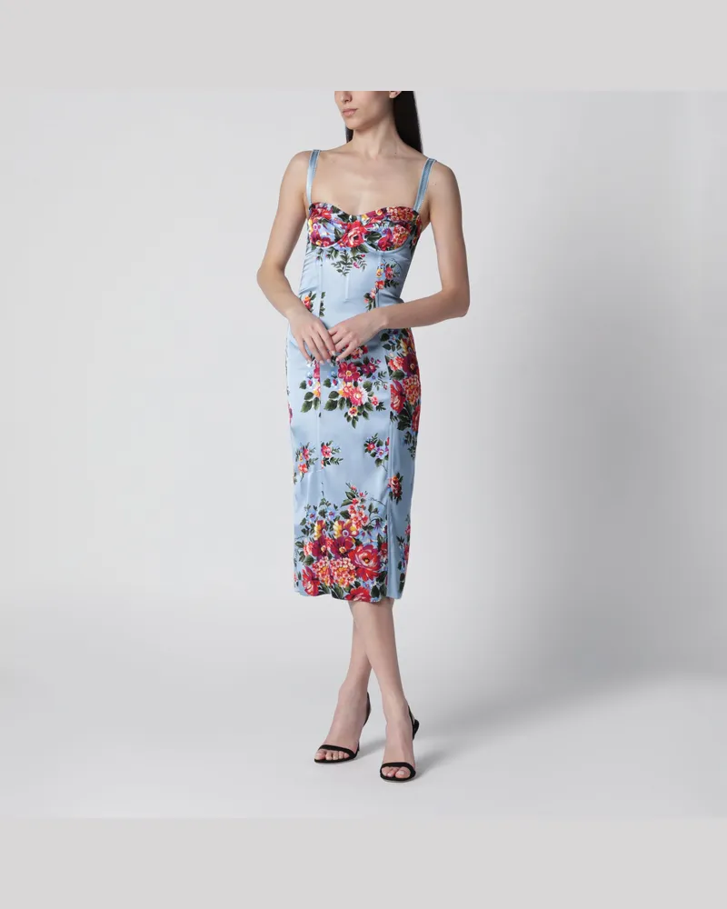 Dolce & Gabbana Midi-Kleid aus Twill mit Blumenprint Light