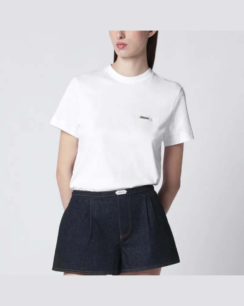 Jacquemus Weißes Baumwoll-T-Shirt mit Logo 
