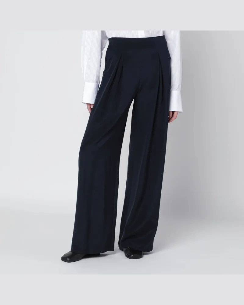 Max Mara Marineblaue Hose aus Seidenmix Blue