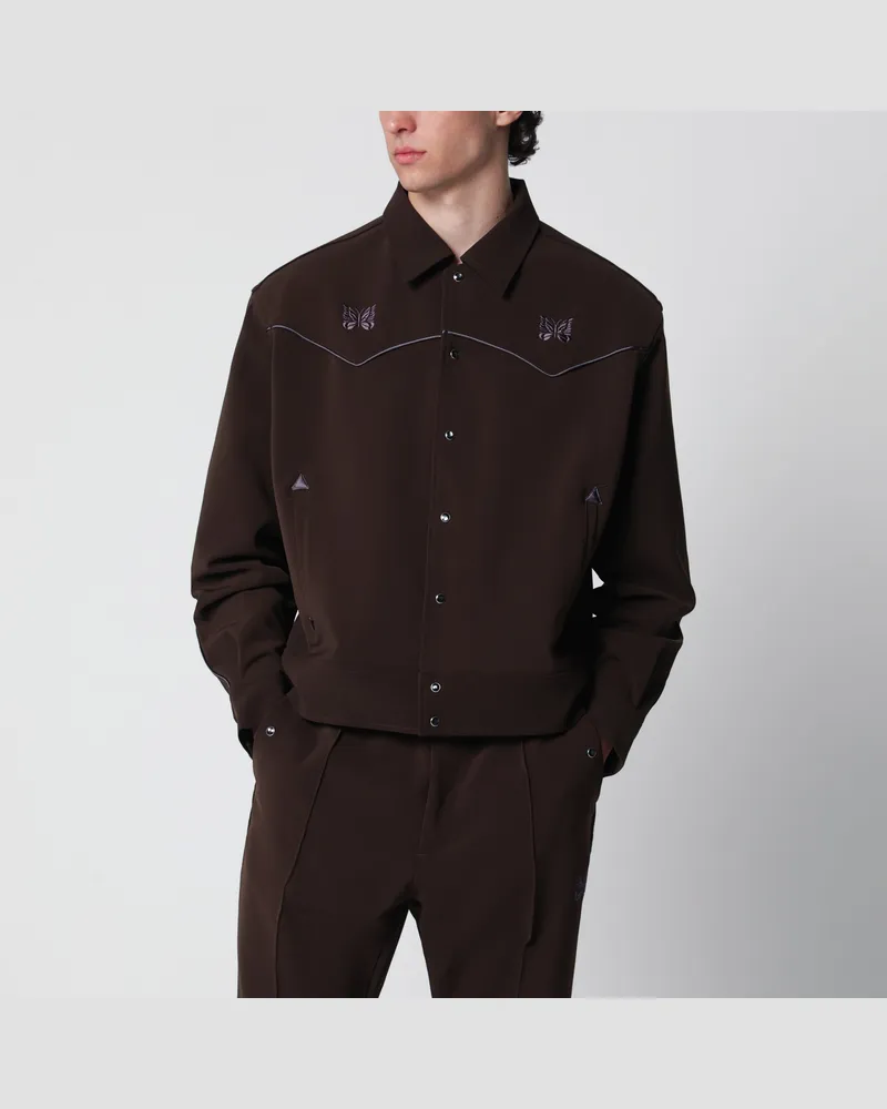 NEEDLES Braune Cowboy-Piping-Jacke mit Kontrastdetails Brown
