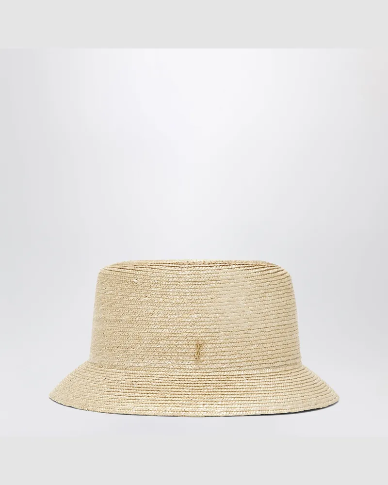 Saint Laurent Strohhut Mit Cassandre-Logo Beige