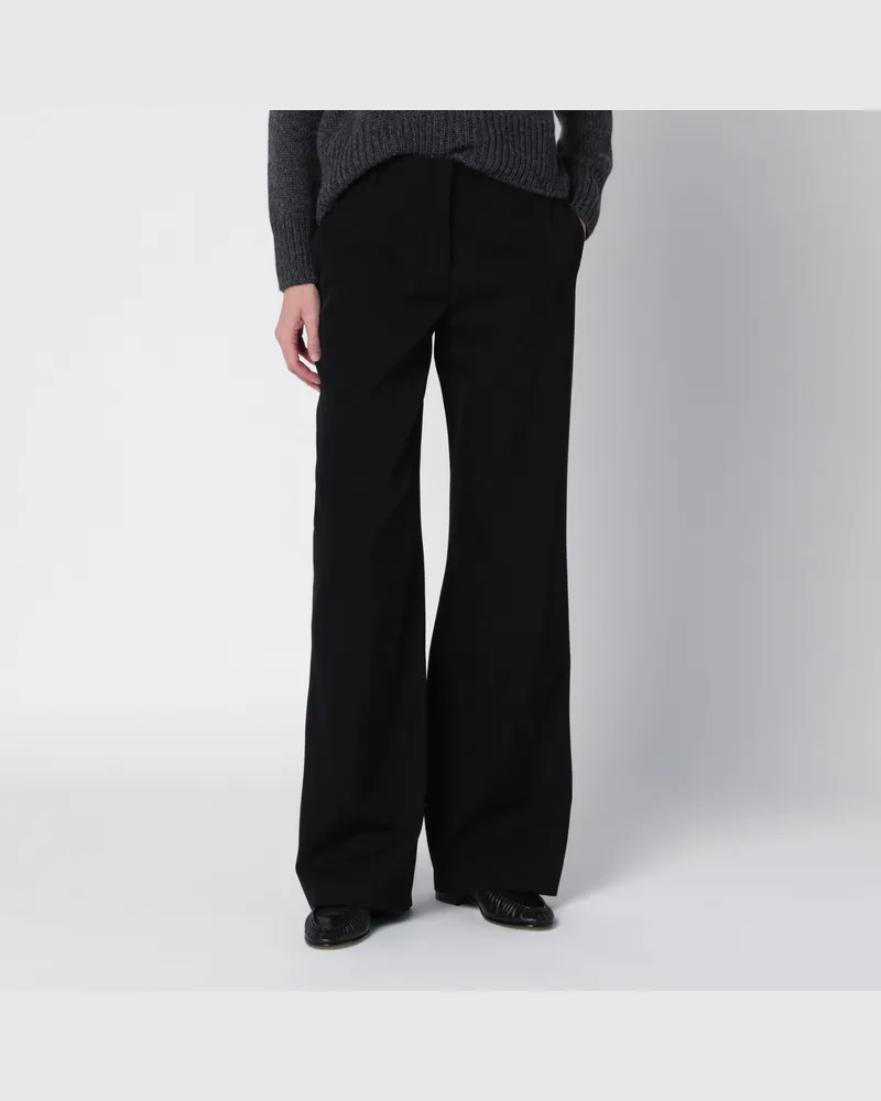 The Row Coleman Hose Schwarz aus Wollgabardine Black