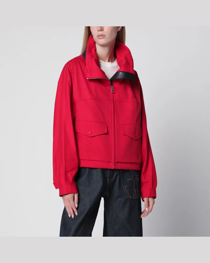 Loewe Kurze Jacke aus Baumwoll-Seidengabardine in Rot Red