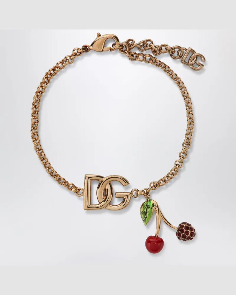 Dolce & Gabbana Kettenarmband mit Logo-Anhänger aus Messing in Gold Metal