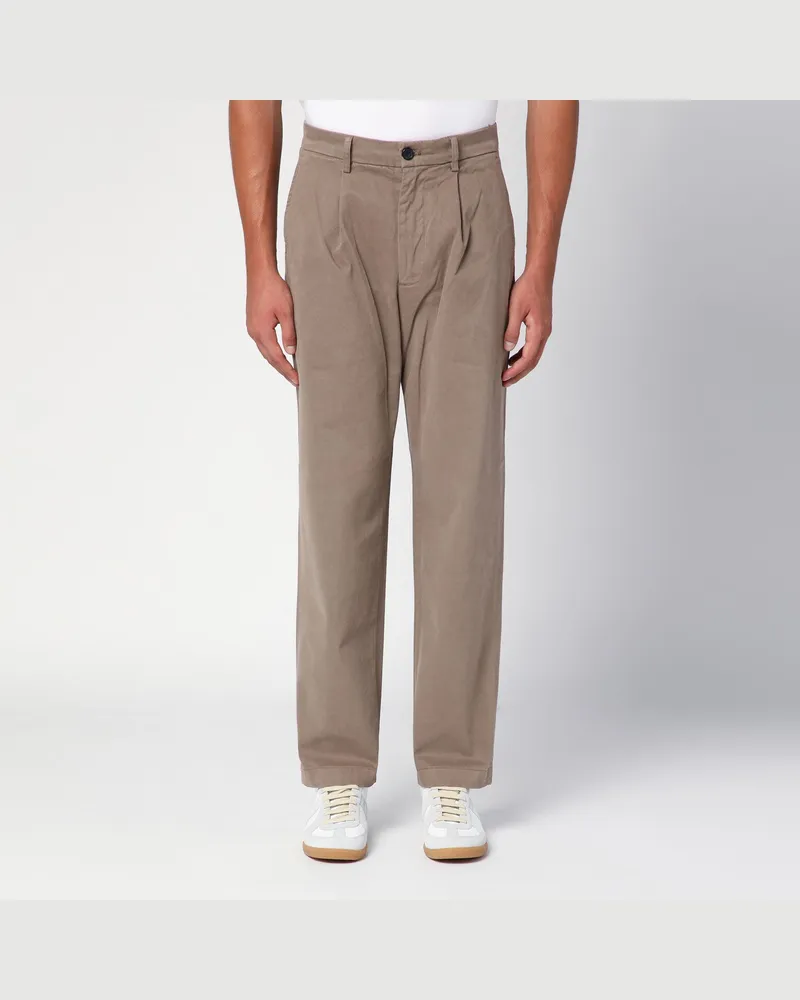 Department 5 Taupefarbene Hose aus Baumwolle Beige