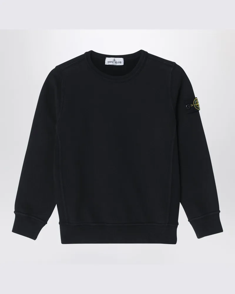 Stone Island Schwarzer Rundhalsausschnitt aus Baumwolle Schwarz
