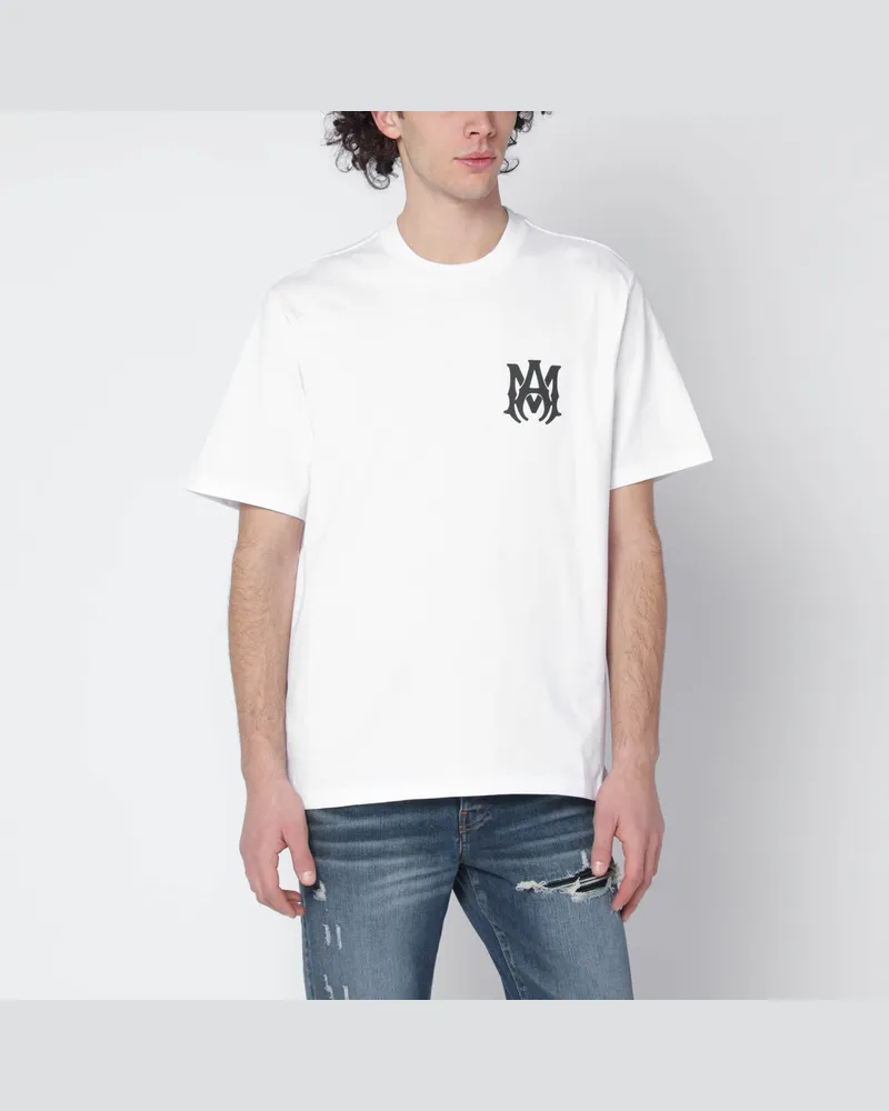 Amiri Weißes Baumwoll-T-Shirt mit Logo 