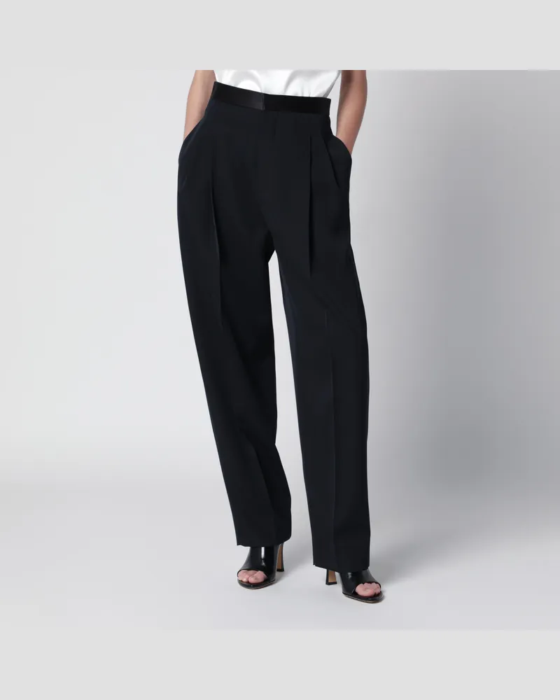 Bottega Veneta Nachtblaue Wollhose Blue