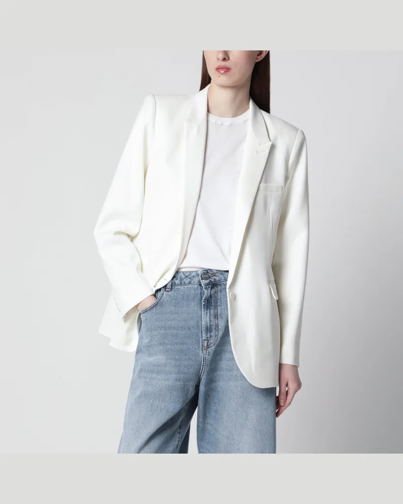 FRANKIE Shop Amelia Blazer aus Wollmischung in Weiß White