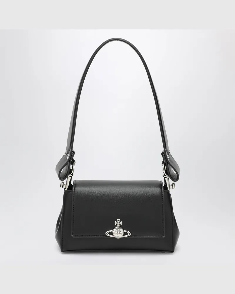 Vivienne Westwood Hazel Kleine schwarze Schultertasche aus Kunstleder Black
