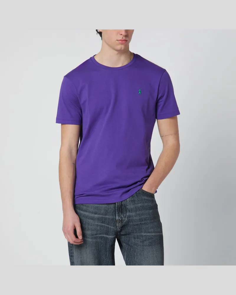 Ralph Lauren Violettes Custom Slim-Fit T-Shirt aus Baumwolle Purple
