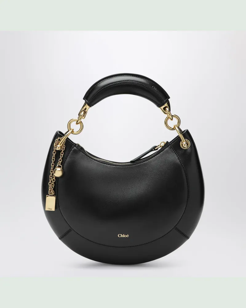 Chloé Schwarze Marcie Schultertasche aus Leder Blue