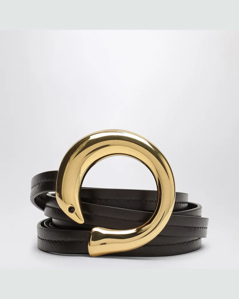 Bottega Veneta Gürtel Sardine aus Leder mit Schnalle fondant 