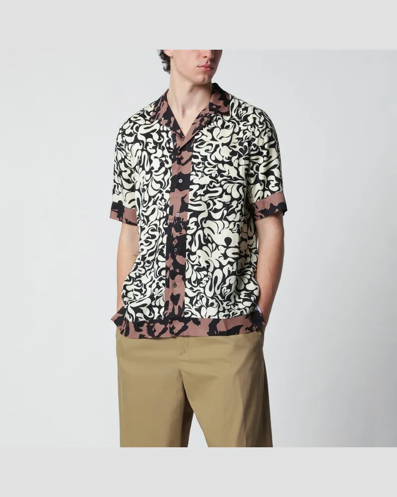 Dries van Noten Hemd mit Graphic Squiggle Print Schwarz